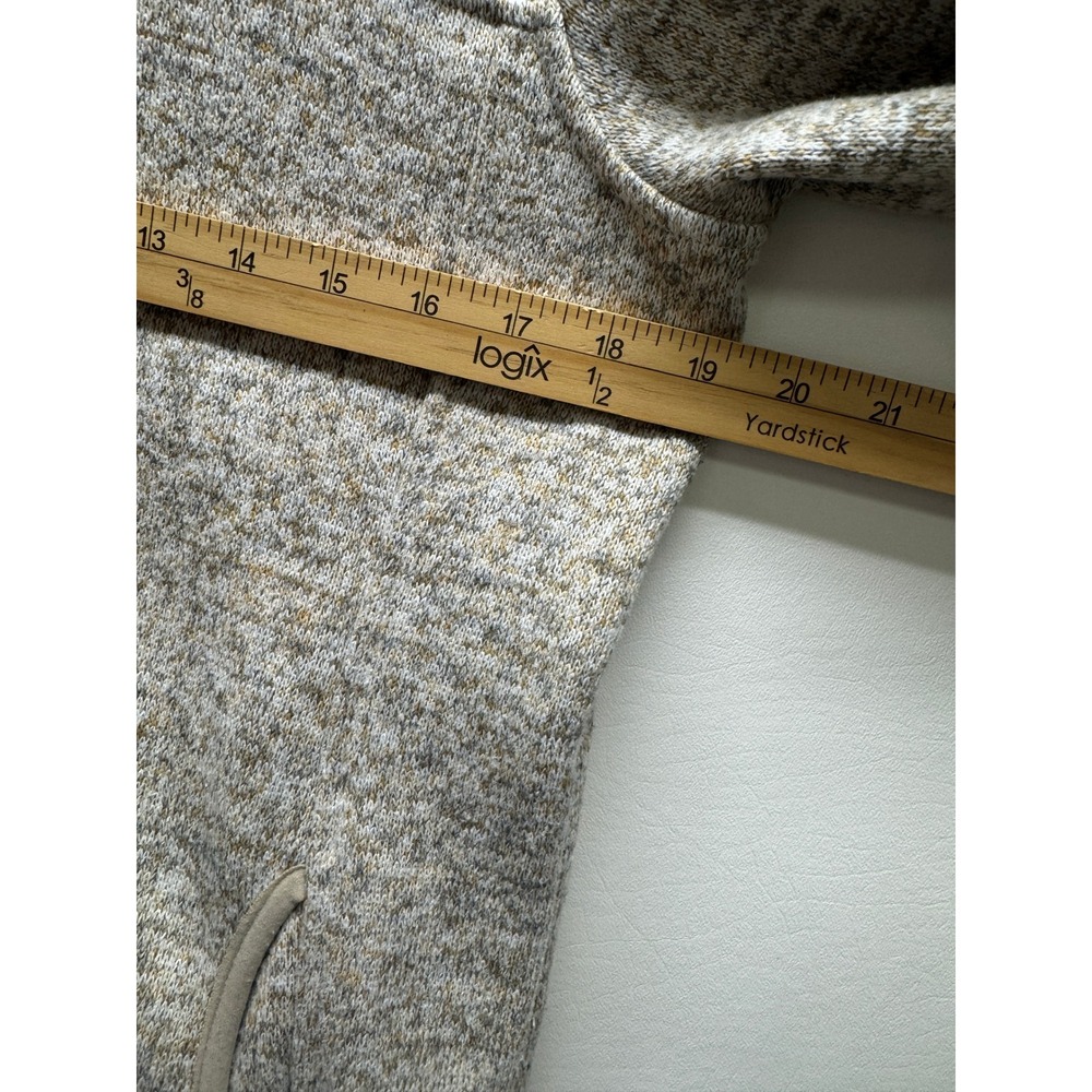 Thread & Supply Quarter Zip Pullover Women M Oatmeal Wubby Fleece Sweater Pocket - Picture 2 of 7